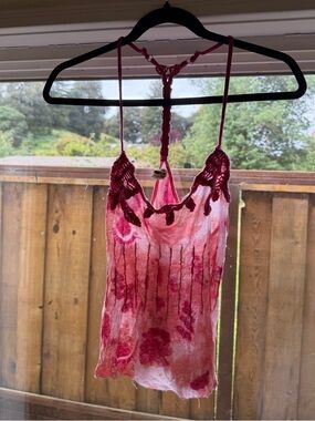 Free People Pink & Coral Crochet-Trim Tank